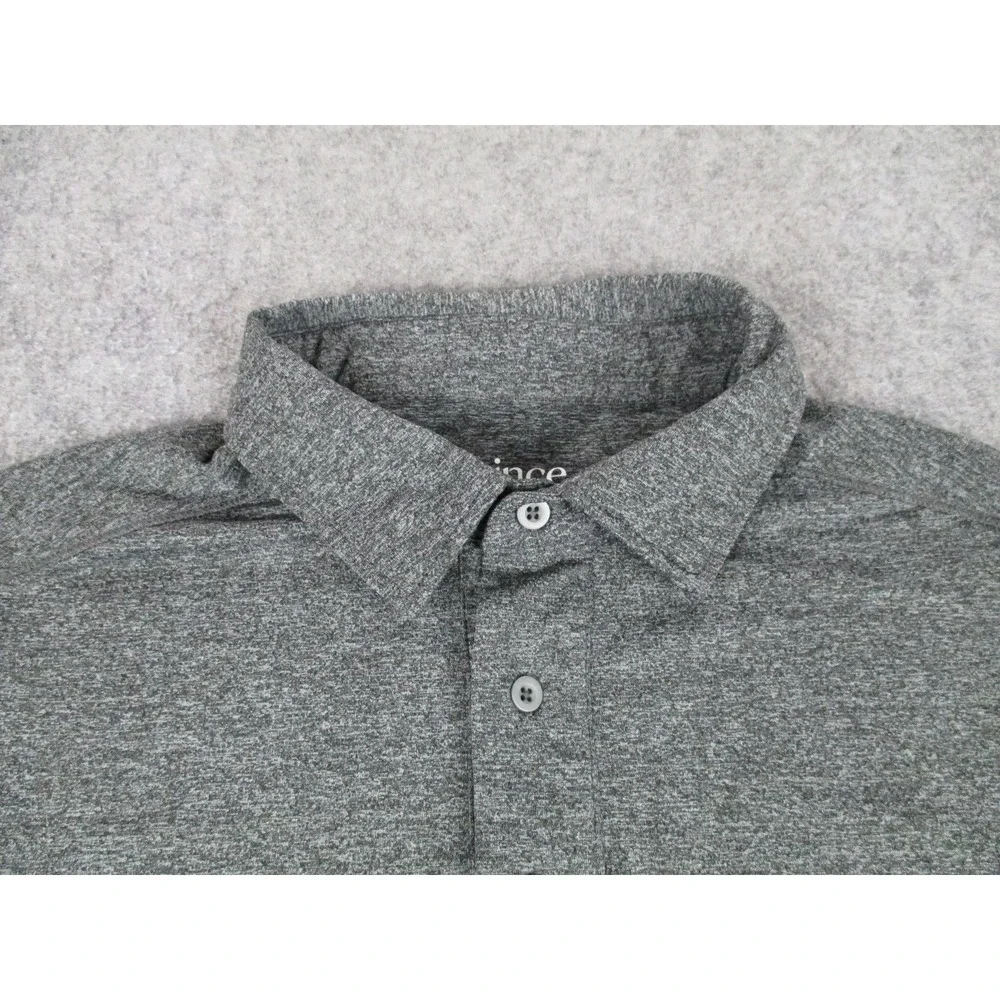 Quince Polo Shirt Mens Small Gray Jersey Collared Button Performance Casual Golf